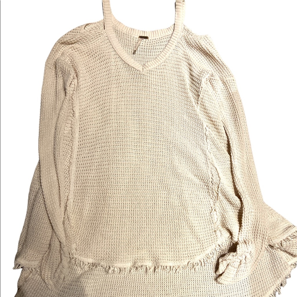 {Free People} Cold Shoulder Hi-Low Sweater